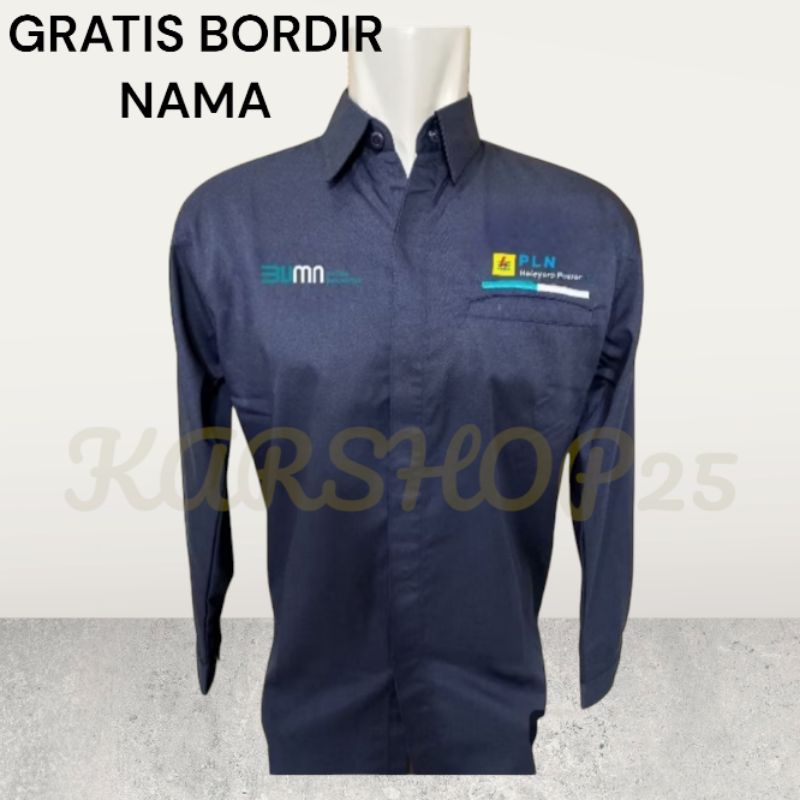 KEMEJA PLN LENGAN PANJANG TERBARU SERAGAM PDH PLN ATASAN BAJU PLN
