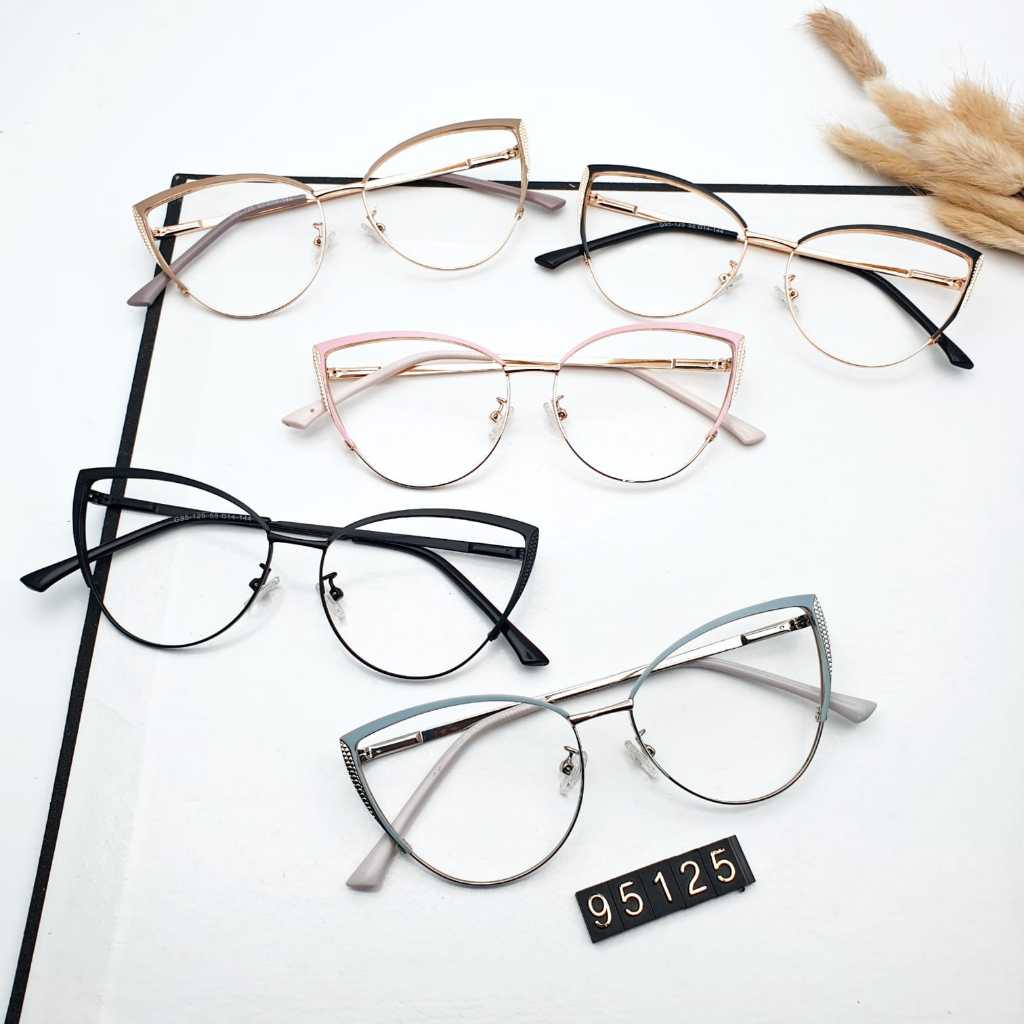 Frame Kacamata Cateye Cat Eye Besi 95125 Wanita Cewek Cewe Fashion Gaya