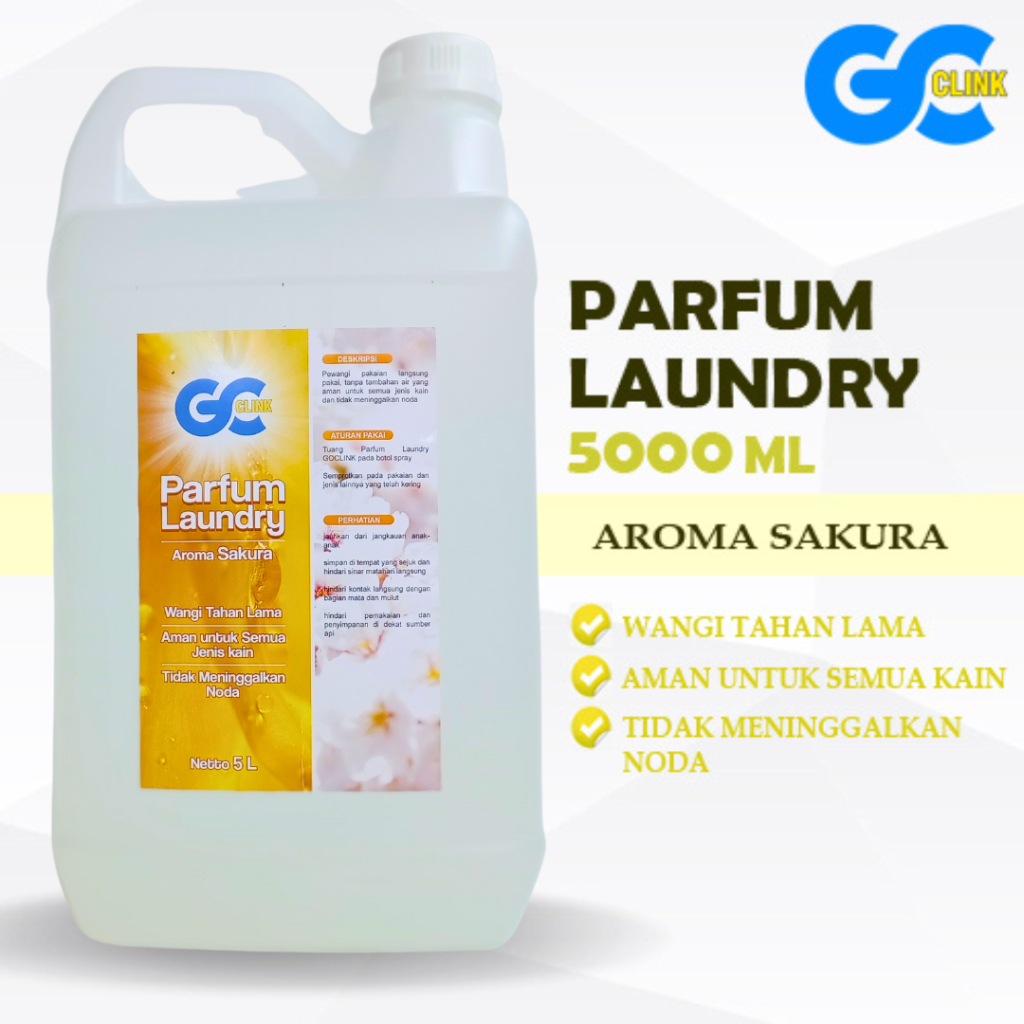 GoClink Parfum Laundry Wangi Tahan Lama Pewangi Laundry Pewangi Pakaian 5 Liter