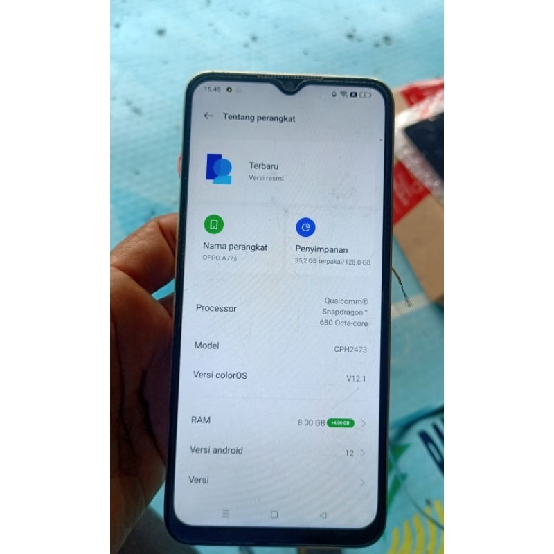 oppo A77s refurbish ram 8/128 ( versi aslinya oppo A57 2022 ram 4/64 )