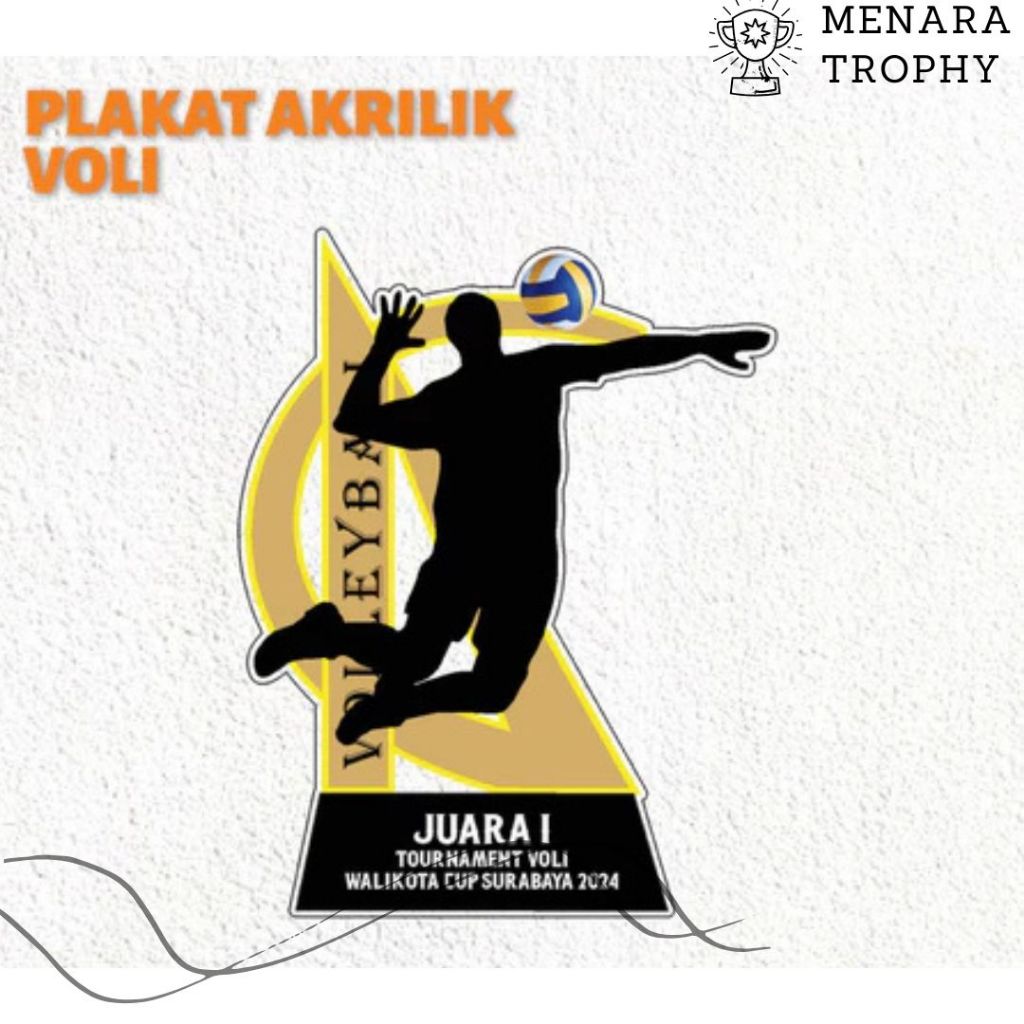 Piala Voli Akrilik Custom Free Design