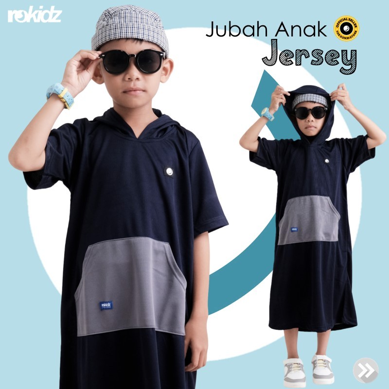 JUBAH HOODIE ANAK JERSEY ROKIDZ Gamis Sholat Anak Laki-laki by ROSAL Original
