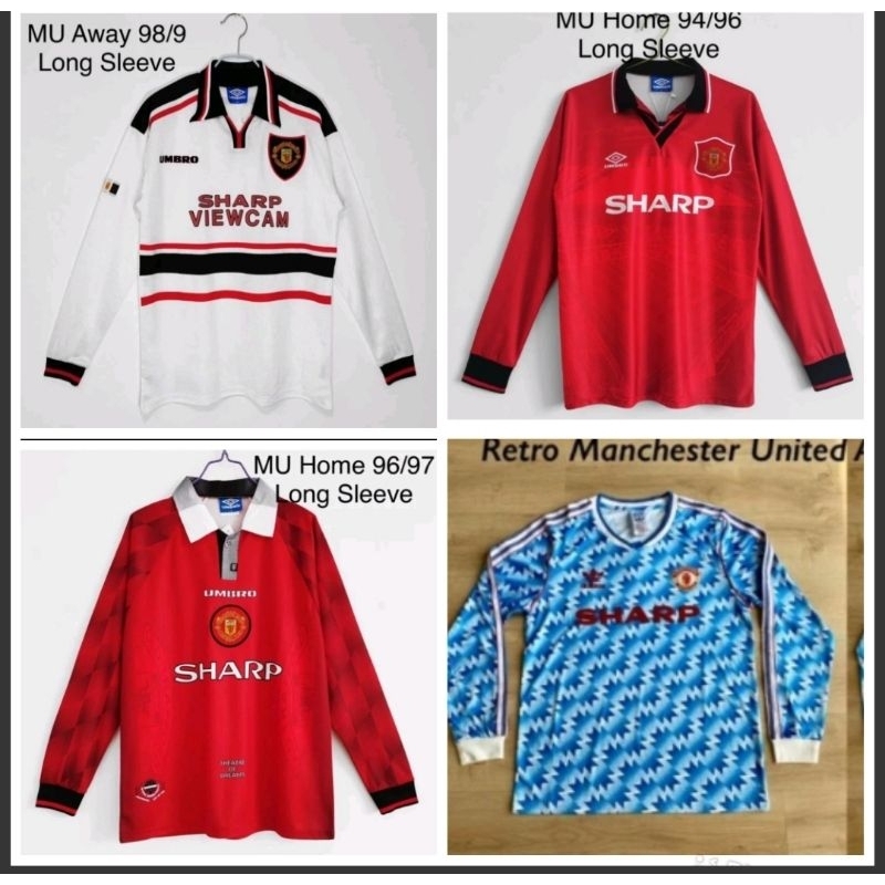 Jersey Kaos Baju Bola MU Man Mancester Manchester United Home Away 3rd Third Putih Red Merah Longsle
