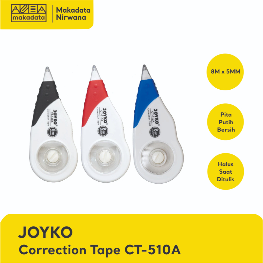 

JOYKO CORRECTION TAPE / STIPO KERTAS CT-510A (1 PCS)