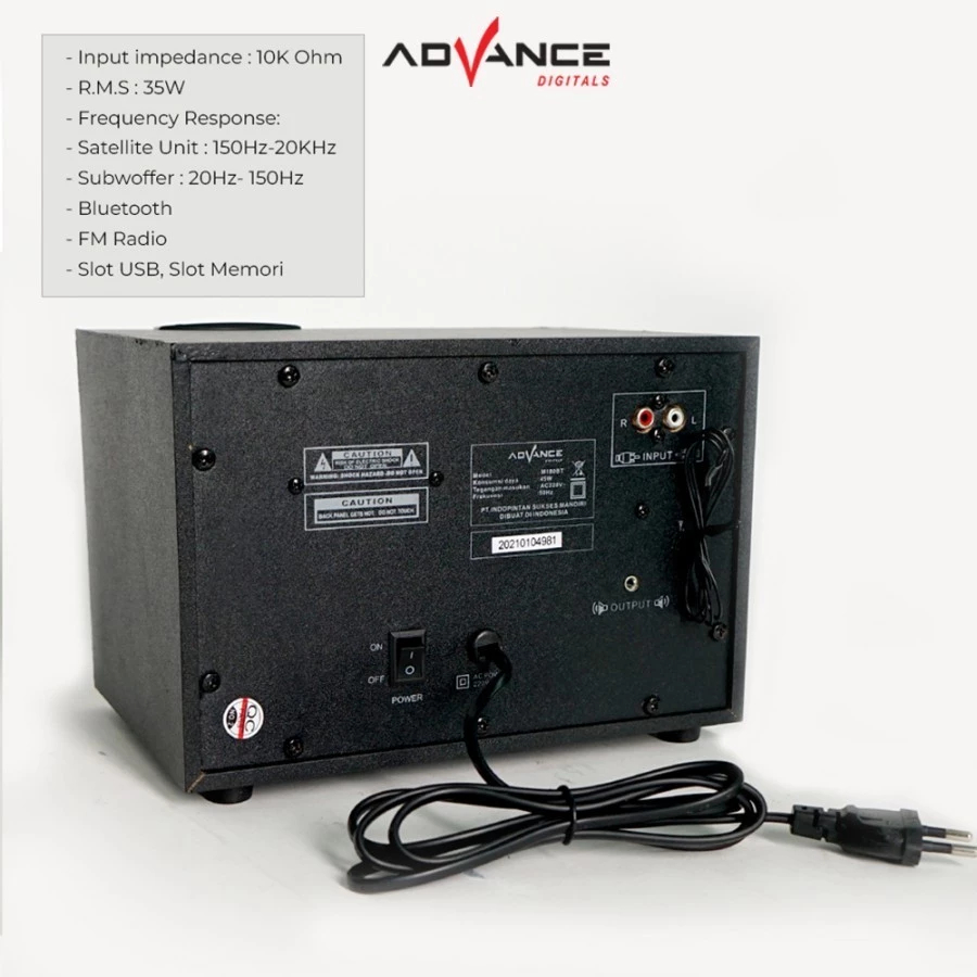 HOT SALE Speaker Advance M180BT Bluetooth Extra Bass Subwoofer Sound / Bass System Xtra Power Sound