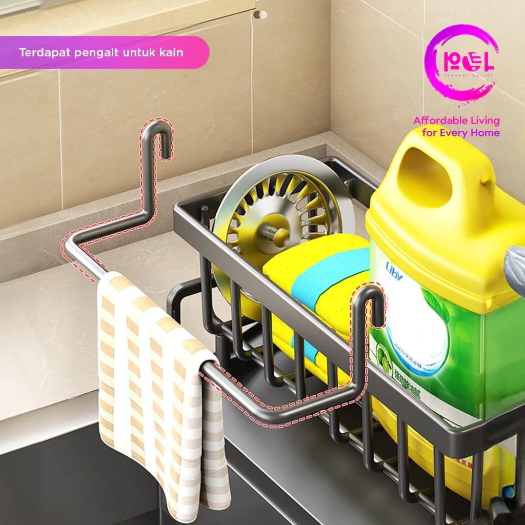 (Gas) Rak Cuci Piring Plastik Rak Pengering Sponge Rak Dapur Rak Wastafel