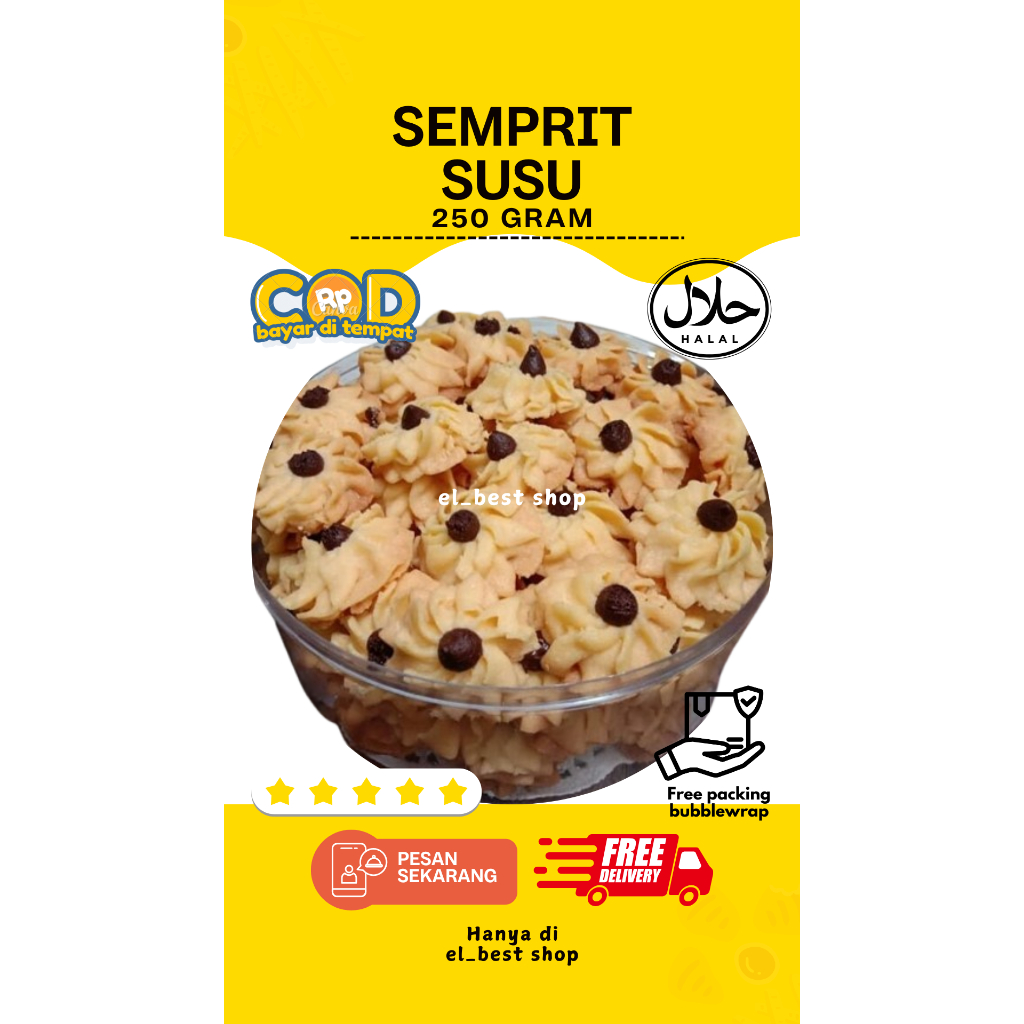 

Kue Kering Semprit Susu 250 gr | Toples kue Kering 250 gram, Kue Kering Lebaran Premium Kiloan Murah