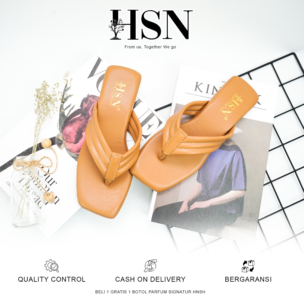 HSN Sandal CALISTA Flat Wanita - Warna Moca | Beli 1 Gratis 1 Parfume