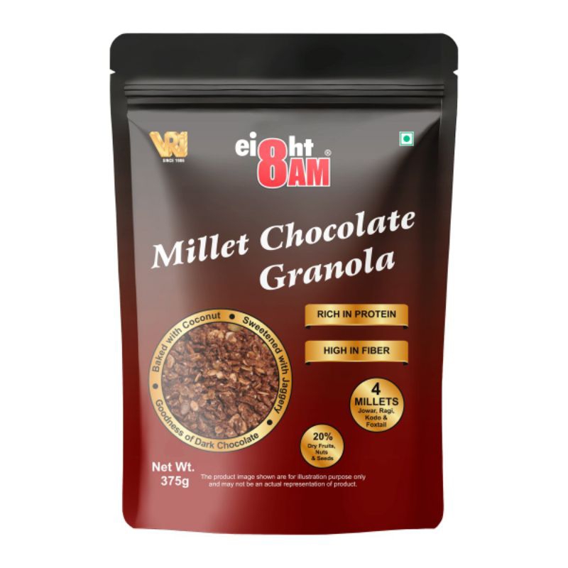 

EI8HT 8AM millet chocholate granola 375gr 06/08/2025