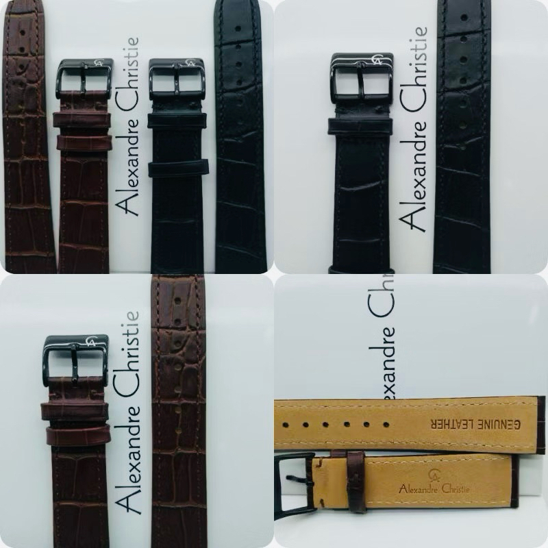 Tali Alexandre Christie kulit motif croco original strap jam alexandre christie kulit tebal strap ja