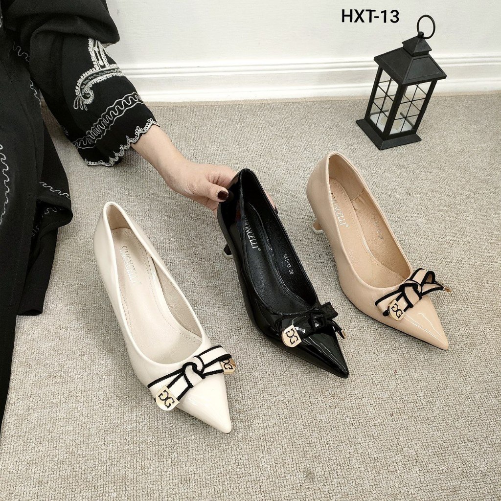 Simoncelli Sepatu Heels Glossy 5 Cm Wanita |Import |  Hells Kerja Kantor | Sepastu Pesta HXT-13