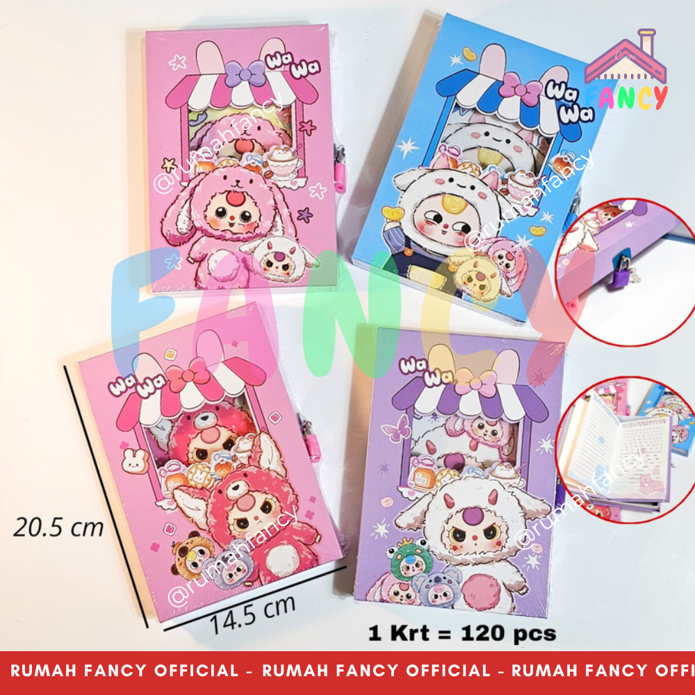 

Buku Diary Anak Kunci Gembok Ukuran Besar (20, 3 cm x 14, 2 cm) Diary Anak Cewek / Cowok Kartun Lucu