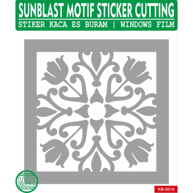 Cutting Sunblast Motif Setiker Windows Film Sticker Kaca Es Buram Blur Skat Custom KB-0014 Ornamen A