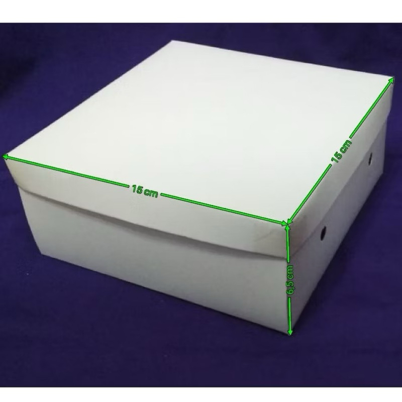 

( ISI 100 ) Kardus Snack/Dus Nasi Polos Warna Putih Uk. 15 x 15