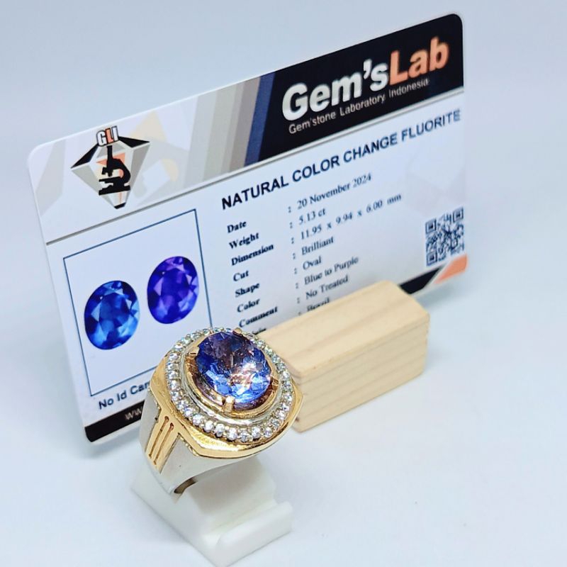 Cincin Natural CCF Color Change Fluorite + Memo