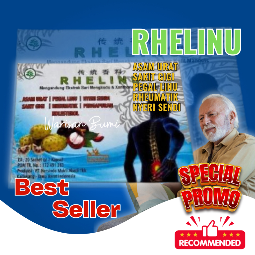 

RHELINU KAPSUL ASAM URAT PEGAL LINU NYERI SENDI ORIGINAL ISI 20 SASET