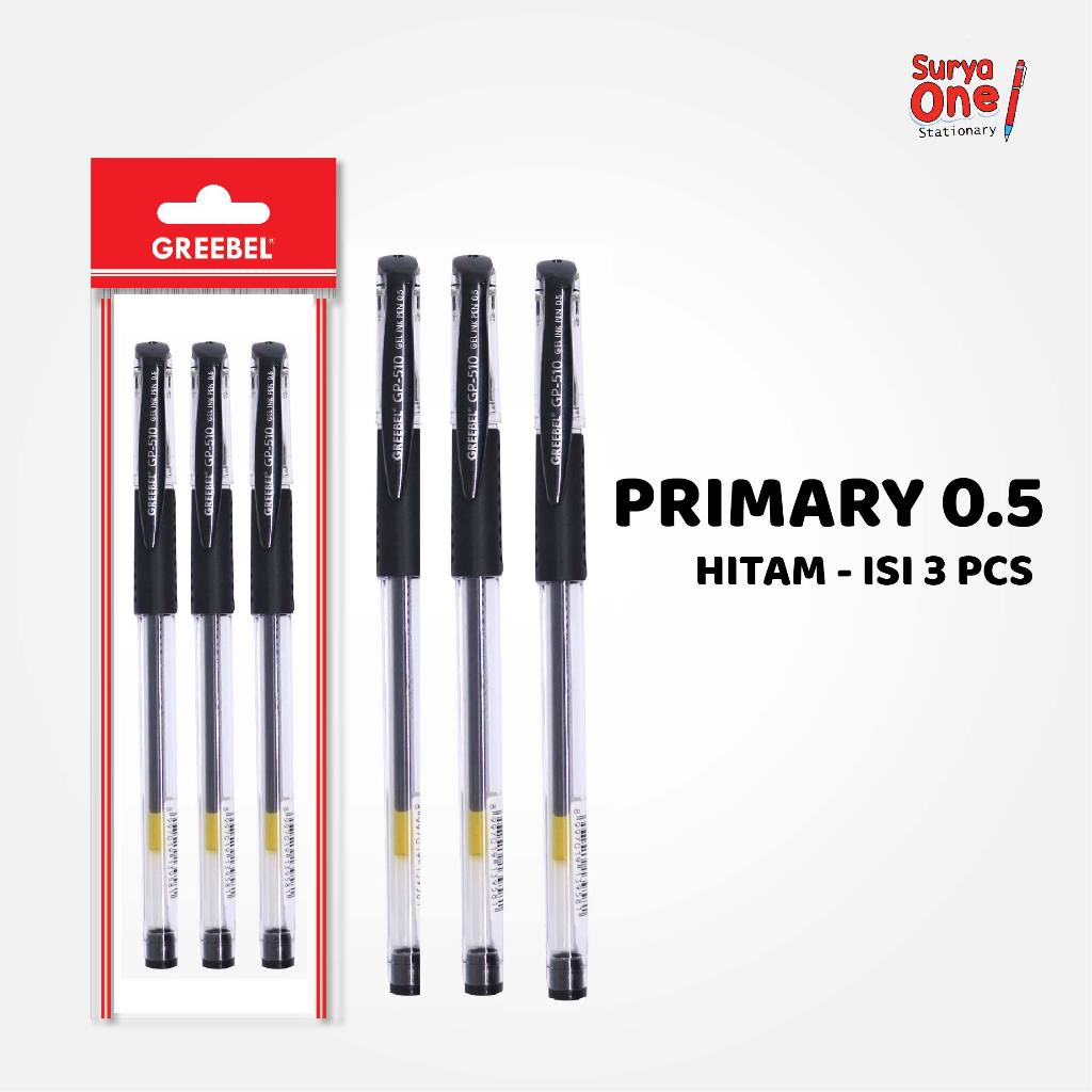 

Bolpoin Gel Greebel Primary Hitam GP-510 (3PCS/SET) / Pulpen / Pen Gel Suryaone