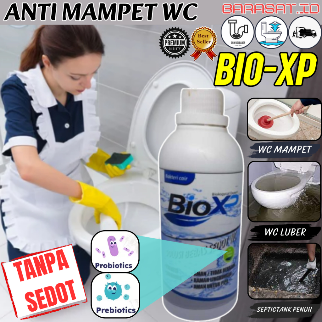 Cairan Anti Mampet WC Septictank Tersendat Mampet BIo XP Pengurai Limbah Organik Tanpa Sedot