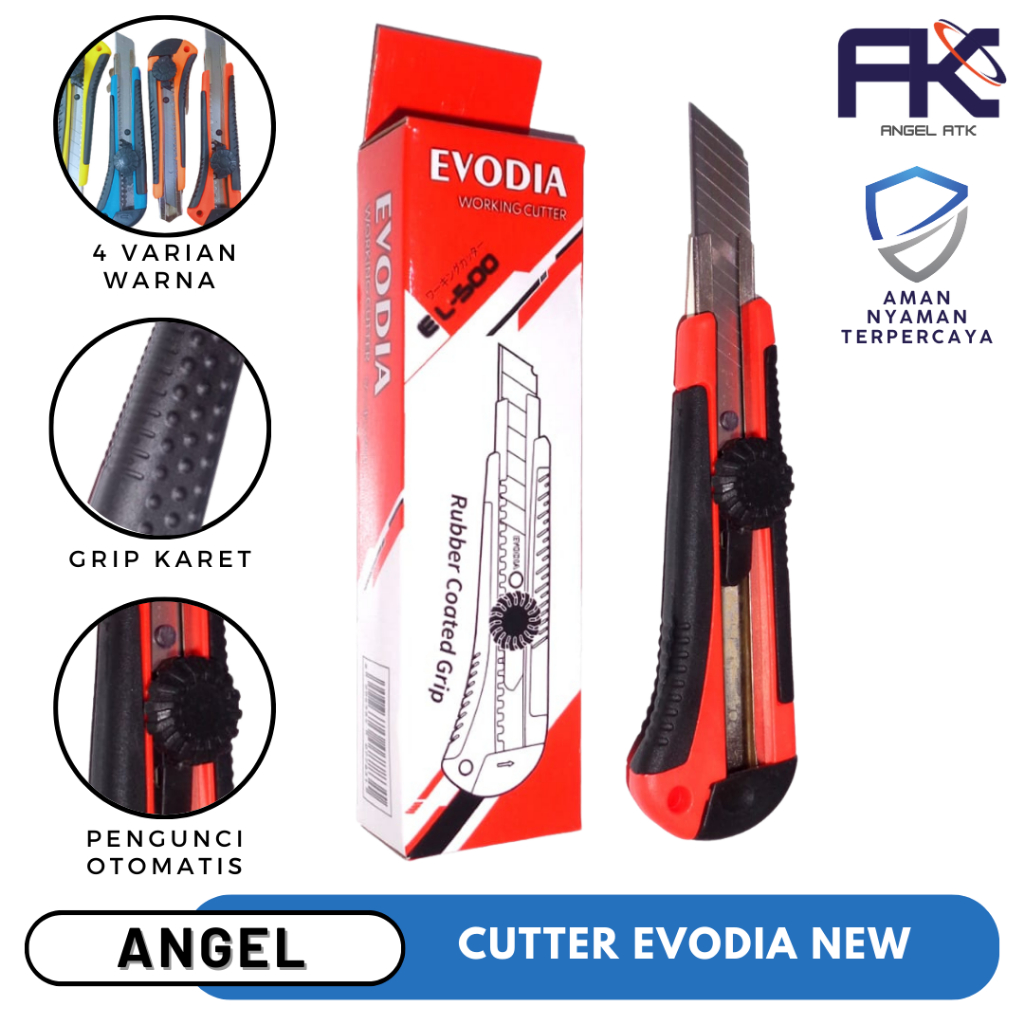 

Pisau Cutter L-500 / Knife Cutter Auto Lock / Pemotong Serbaguna / Pemotong Pisau Tajam / COD / Atk Blessing
