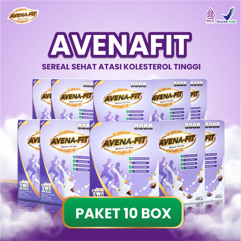 

Paket 10 Box Avena Fit Sereal Sehat - Ampuh Turunkan Kolesterol Tinggi Secara Alami