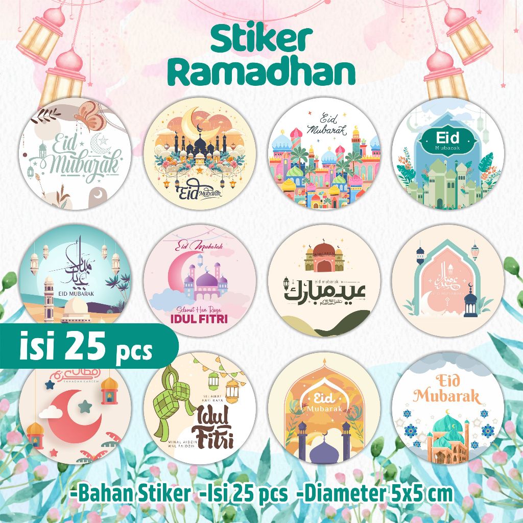 Stiker Idul Fitri - stiker label idul fitri - stiker eid mubarak