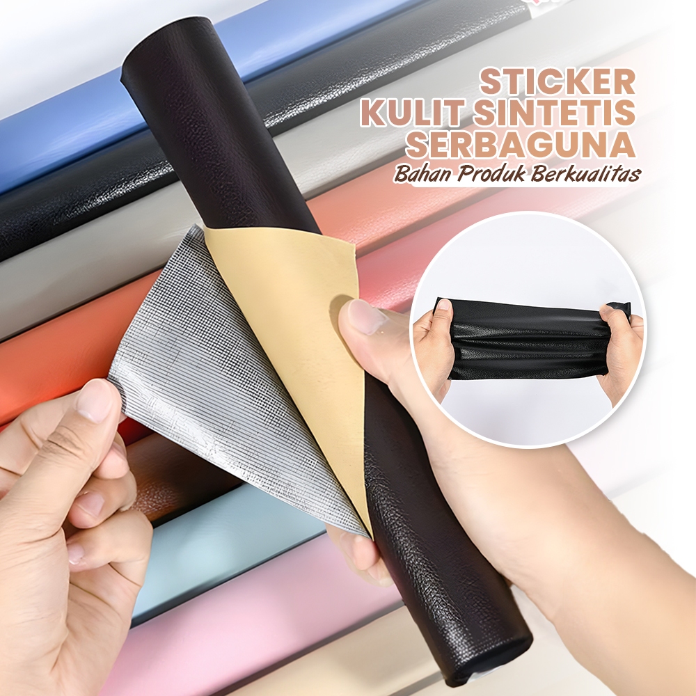 Stiker Kulit PU Sofa Repair Patch Penambal Kursi Jok Motor Mobil Perbaikan Furniture Rusak Serbaguna