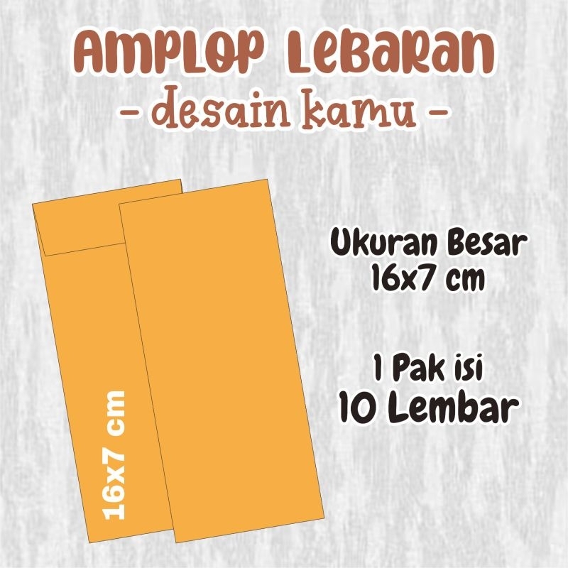 [ISI 10 BIJI] Amplop Lebaran Idul Fitri Bisa Custom Ukuran Besar 16x7 cm | Amplop Angpau Custom | Am