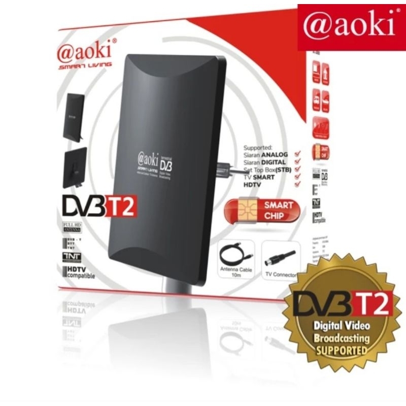 ANTENA 2 TV DIGITAL INDOOR OUTDOOR AOKI ANTENA TV DIGITAL LUAR DALAM