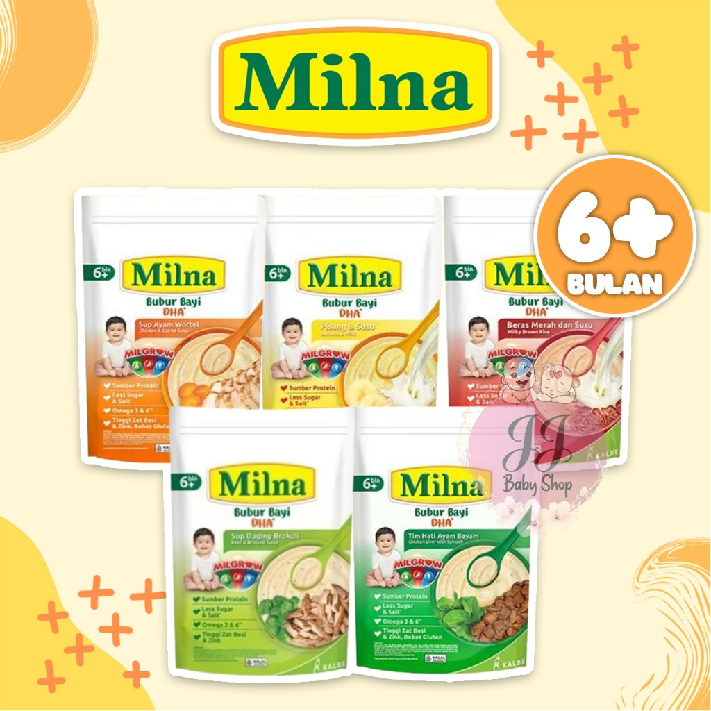 MILNA BUBUR BAYI 6+ & 8+ ALL VARIAN RASA 120 GR