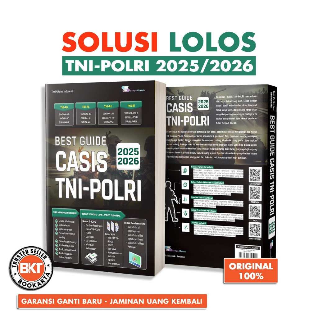 BUKU TES TNI POLRI - PANDUAN SUKSES TES MASUK TNI POLRI SISTEM CAT - BUKU PSIKOTES TNI POLRI