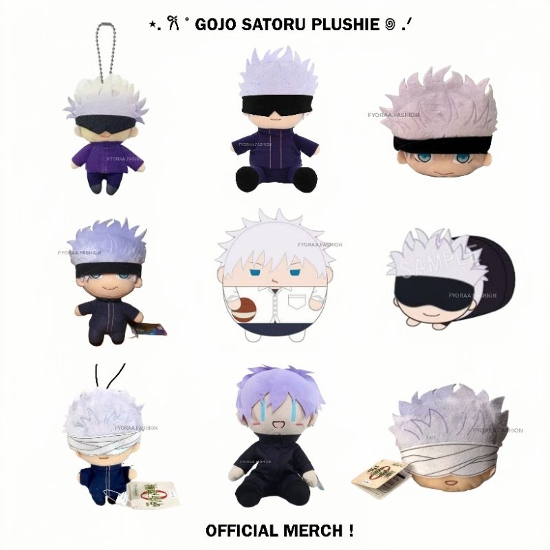 ( OFFICIAL MERCH ) Gojo Satoru Plushie Keychain Original/Boneka Anime Jujutsu Kaisen