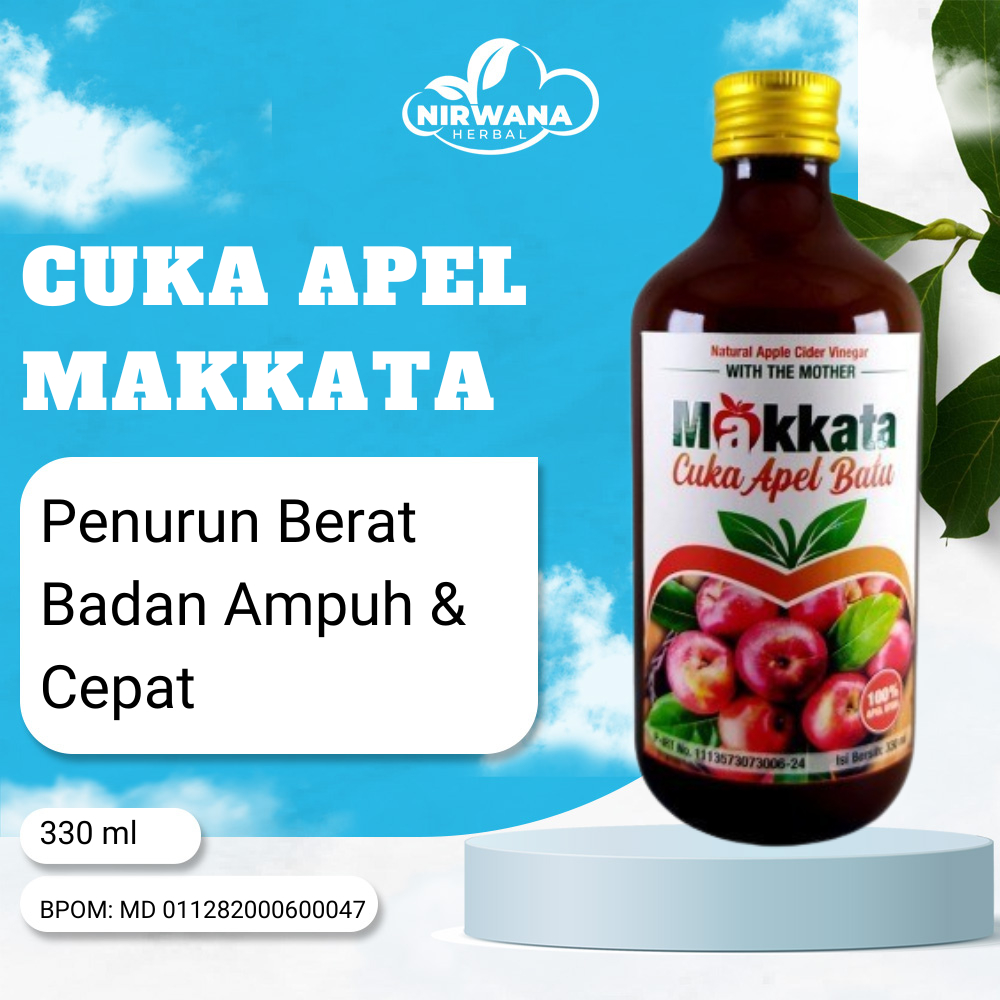 MAKKATA cuka apel original untuk kesehatan organic with mother obat diet ampuh BPOM