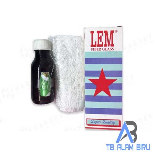 Lem Fiberglass Set Botol + Hardener + Serat Fiber