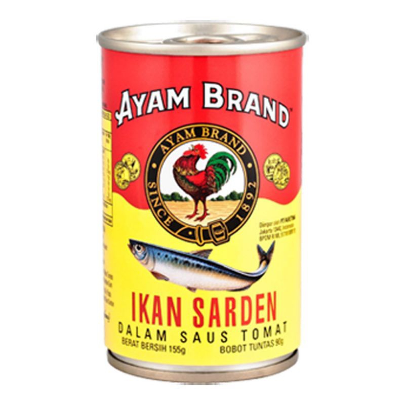 

Sarden Kaleng Saus Tomat Ayam Brand 155gr