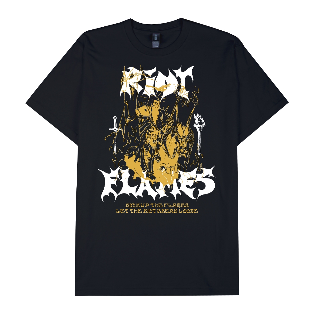 RIOT FLAMES Kaos Pria - CAVALRY - Black