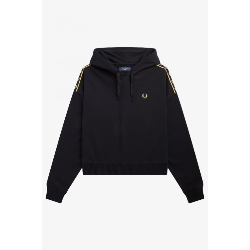 Fred Perry Women Tape Hoodie Black / Gold Original