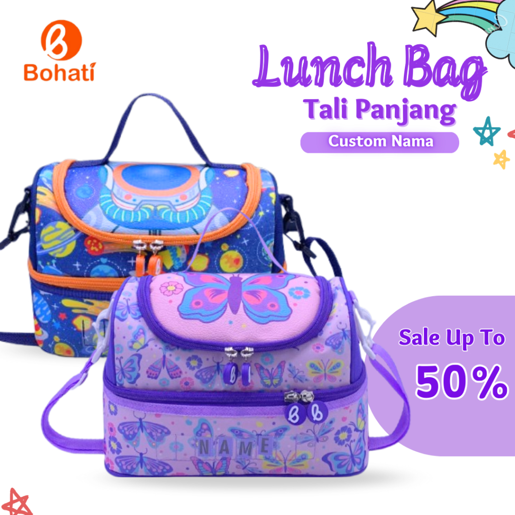 New Lunch Bag Anak Perempuan Laki laki Bohati tas bekal anak  I Bohati I Karakter Fashion