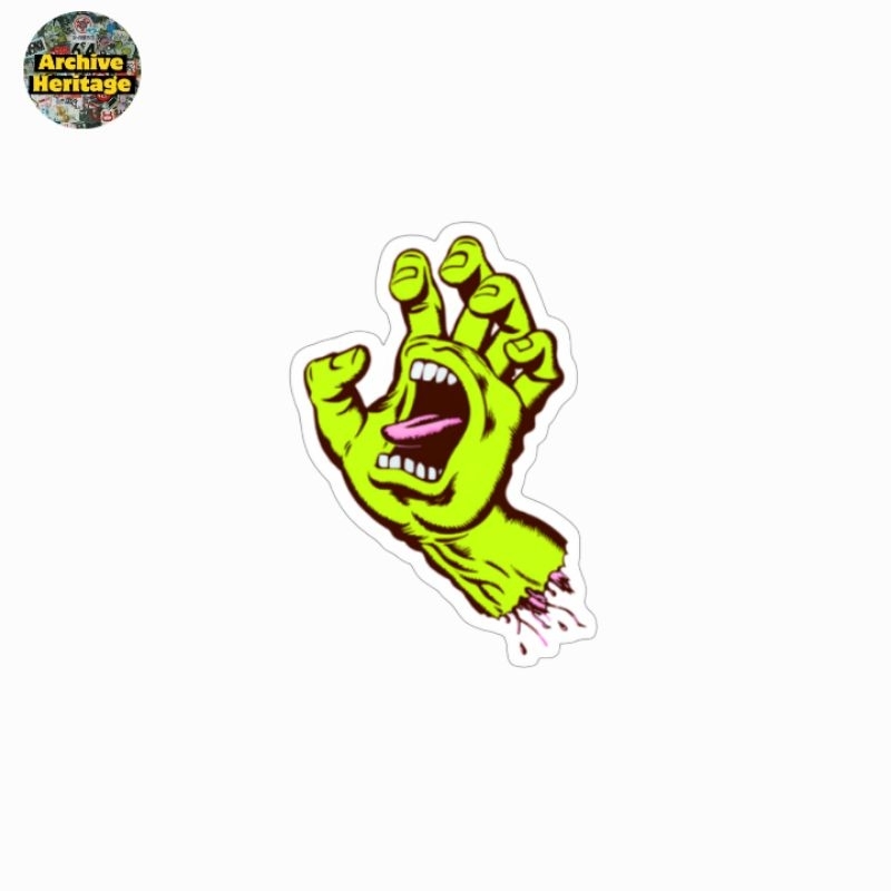 

sticker S4nta Cr*z screaming hand green light brand clothing skate streetwear stiker