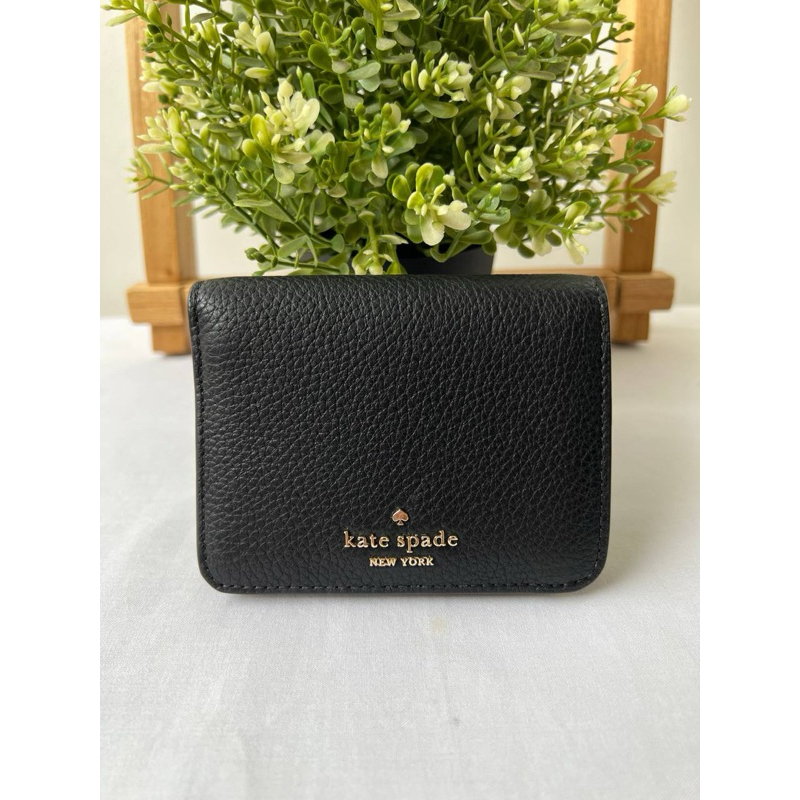 KS Lena Small slim Bifold Wallet pebble Leather 11x9 cm