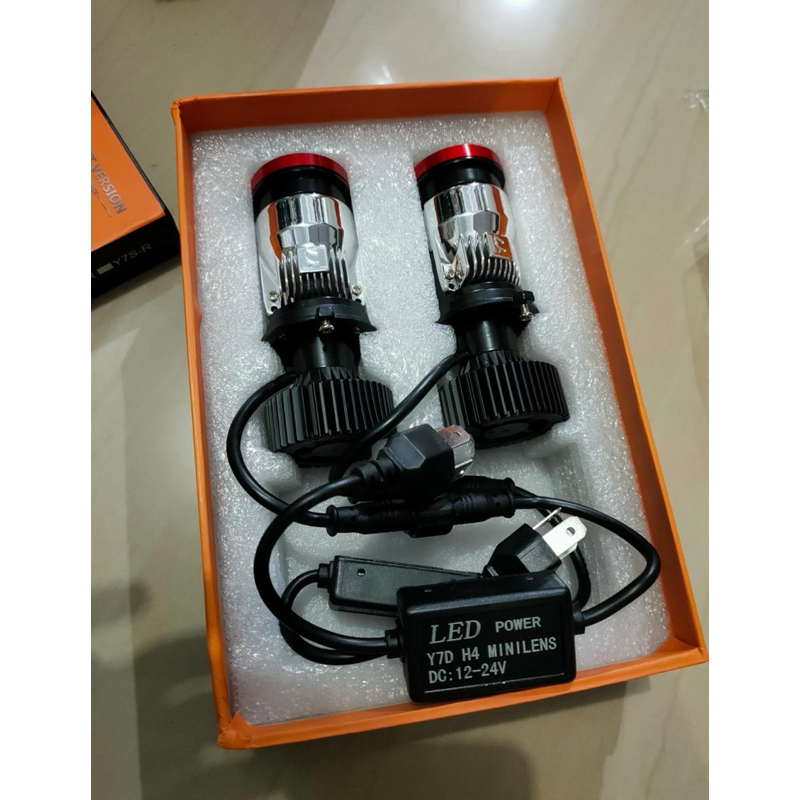 H4 MINI LED LENS UNTUK LAMPU MOBIL 1 PASANG