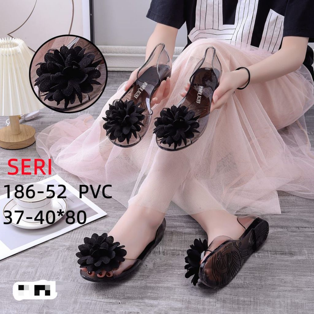 Sepatu Sandal Jelly Bunga Teratai kaca ALINA