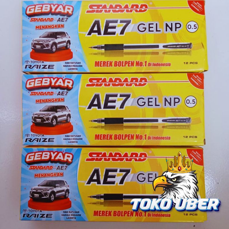 

Ballpoint standar AE7 pulpen gel NP standar hitam 0.5 isi 12pcs