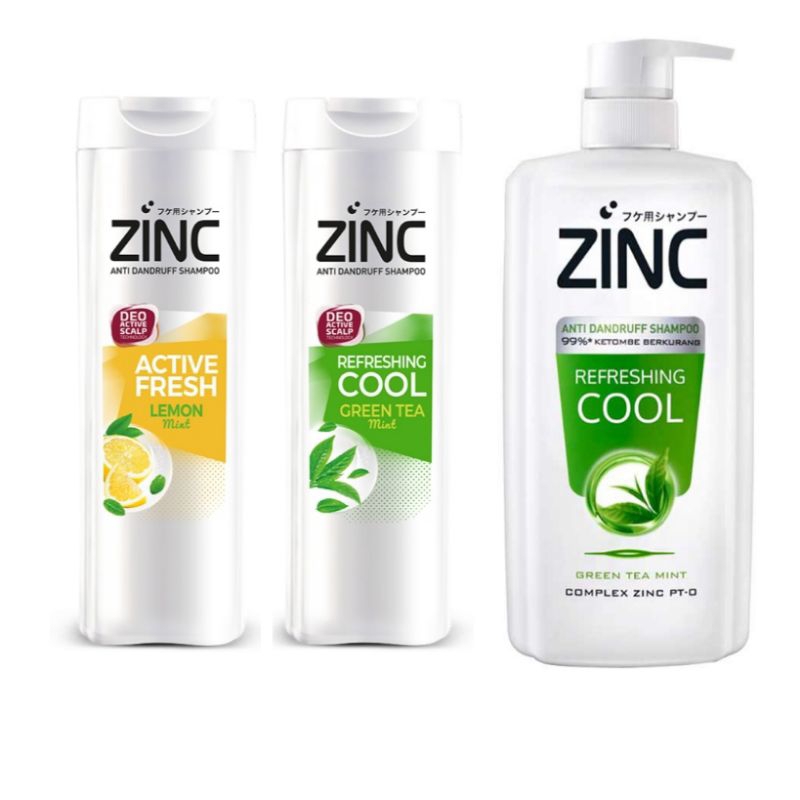 ZINC Shampoo Botol besar Refreshing Cool Active fresh pump