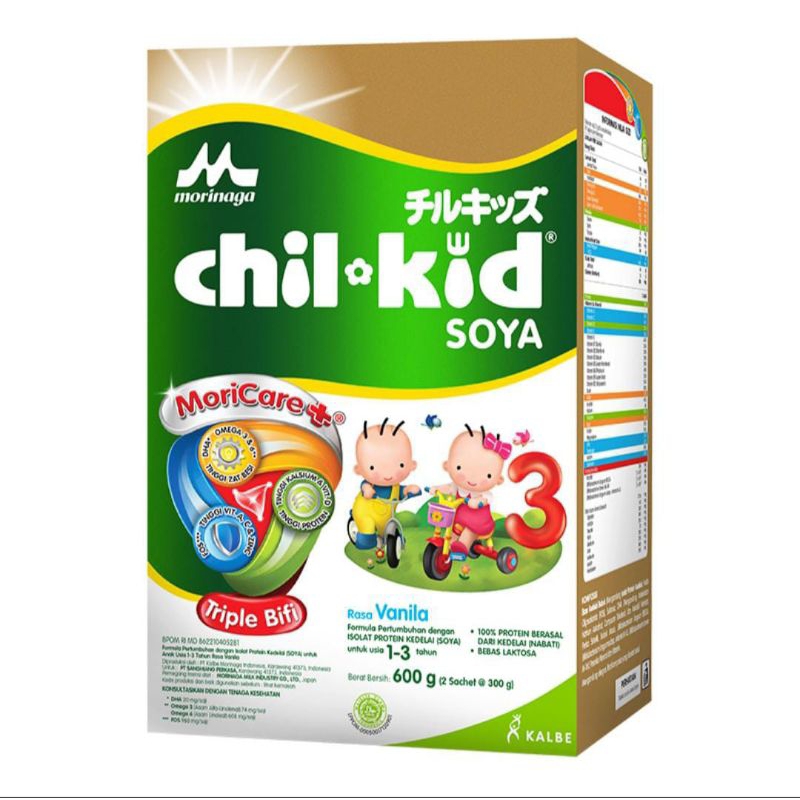 

Morinaga Chil-Kid 3 Soya Susu Pertumbuhan Anak 1-3 Tahun Vanila 600 g