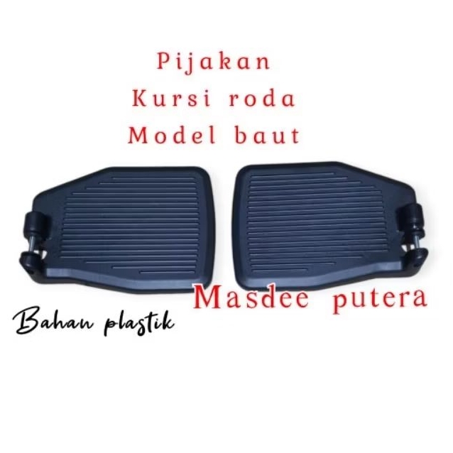 pijakan kaki kursi roda model baut,bahan plastik,sparepart kursi roda