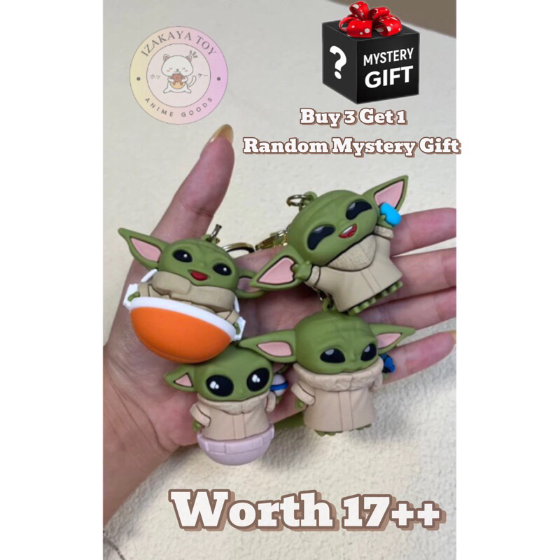 Gantungan Tas Yoda WITH STRAP Bahan Silikon - Gantungan Kunci Lucu Yoda Star Wars