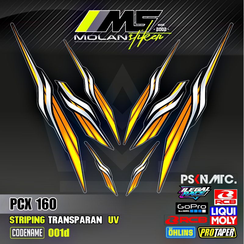 Decal Sticker Striping Variasi Transparan Uv PCX 160 All New Honda PCX 160 2025 PCX 160 2022-2025 PC