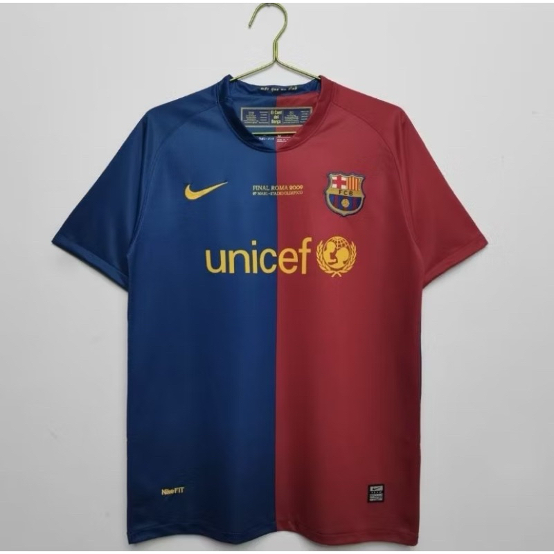 Jersey Kaos Baju Sepak Bola Barca Barce Home Retro Klasik Jadul Lawas Final UCL Roma Big Size XXL 2X