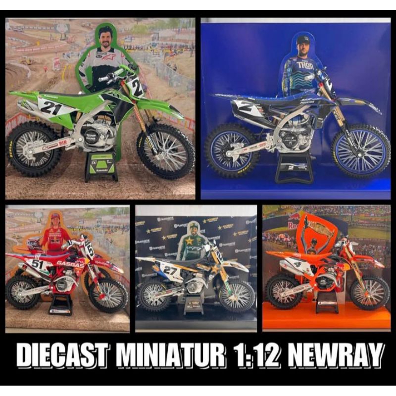 DIECAST MINIATUR MOTOCROSS 1:12 NEWRAY ORIGINAL ADVENTURE MOTOR TRAIL KTM YAMAHA HUSQVARNA GASGAS SU