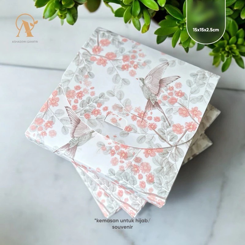 

Box Hijab Square : Box Hijab /Kotak Jilbab / Scarf Small - Blissful Blossom 10 PCS
